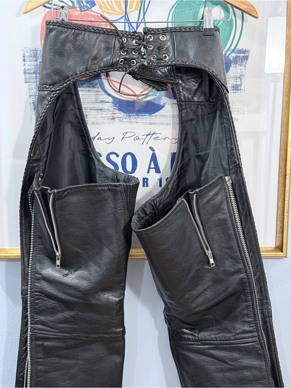 Xelement Classic Braided Leather Biker Chaps Womens 2 - Picture 7 of 10